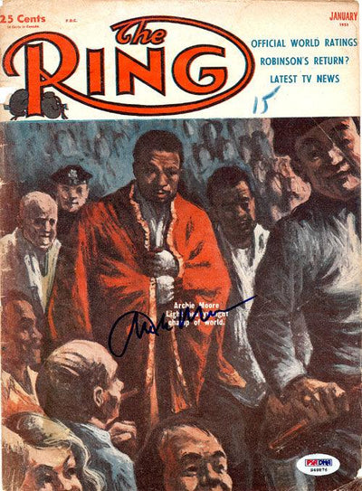 Archie Moore Autographed The Ring Magazine Cover PSA/DNA #S48876