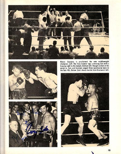 Tony Zale Autographed Boxing Magazine Signed 5 Times PSA/DNA #S50833