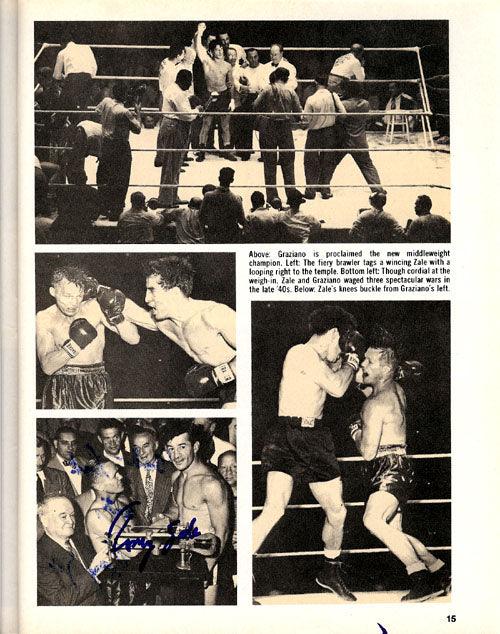 Tony Zale Autographed Boxing Magazine Signed 5 Times PSA/DNA #S50833