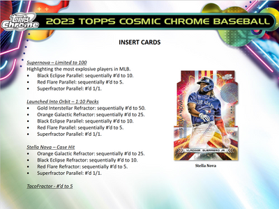 2023 Topps Cosmic Chrome Baseball Hobby Box