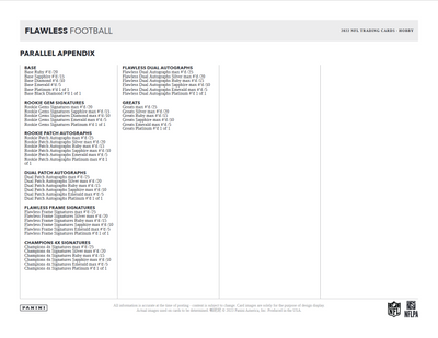 2022 Panini Flawless Football Hobby 2 Box Case