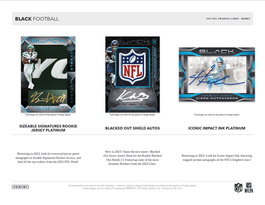 2023 Panini Black Football Hobby 12 Box Case