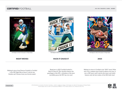 2023 Panini Certified Football Hobby 16 Box Case