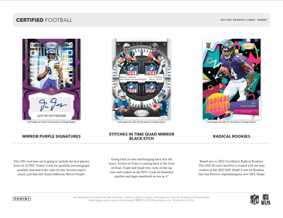 2023 Panini Certified Football Hobby 16 Box Case
