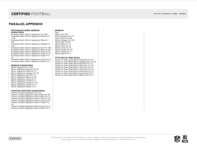 2023 Panini Certified Football Hobby 16 Box Case