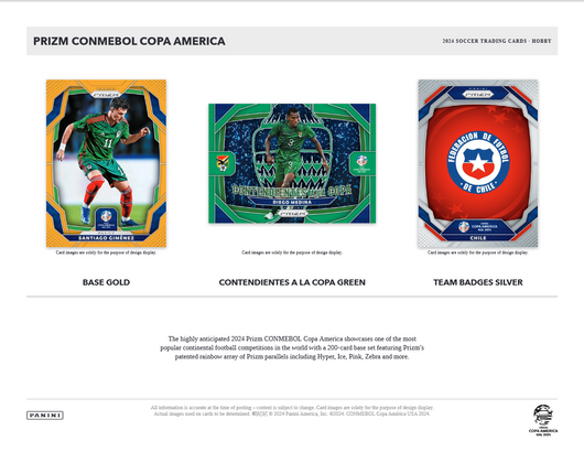 2023-24 Panini Prizm COPA America Soccer Hobby 12 Box Case