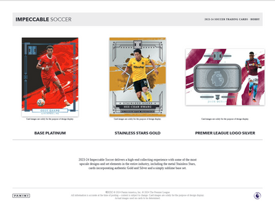 2023-24 Panini Impeccable Soccer Hobby 3 Box Case