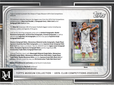 2023-24 Topps UEFA Club Competitions Museum Collection Soccer Hobby 12 Box Case