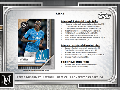 2023-24 Topps UEFA Club Competitions Museum Collection Soccer Hobby 12 Box Case