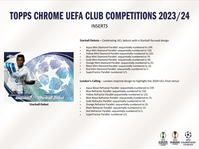 2023-24 Topps UEFA Club Competitions Chrome Soccer Jumbo 8 Box Case