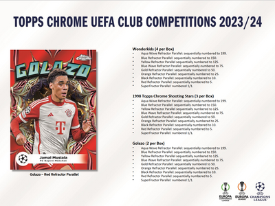 2023-24 Topps UEFA Club Competitions Chrome Soccer Jumbo 8 Box Case