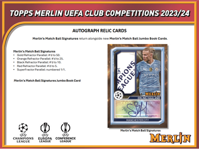 2023-24 Topps UEFA Club Competitions Merlin Chrome Soccer Hobby 12 Box Case