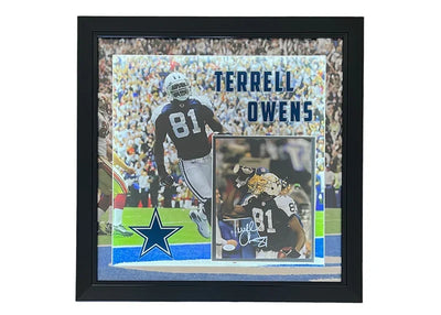 Terrell Owens Signed Dallas 3D Light Up Framed Football 23x23 Photo (JSA)