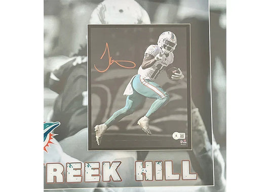 Tyreek Hill Signed Miami 3D Light Up Framed Football 33x23 Photo (Beckett)
