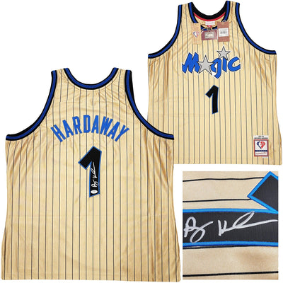 Orlando Magic Anfernee Penny Hardaway Autographed Gold Authentic Mitchell & Ness 1993-94 75th Anniversary Hardwood Classic Swingman Jersey Size XXL PSA/DNA Stock #208249