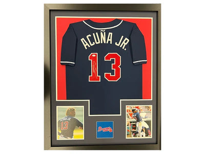 Ronald Acuna Jr Signed Atlanta Framed Baseball Jersey 35x44 (JSA)
