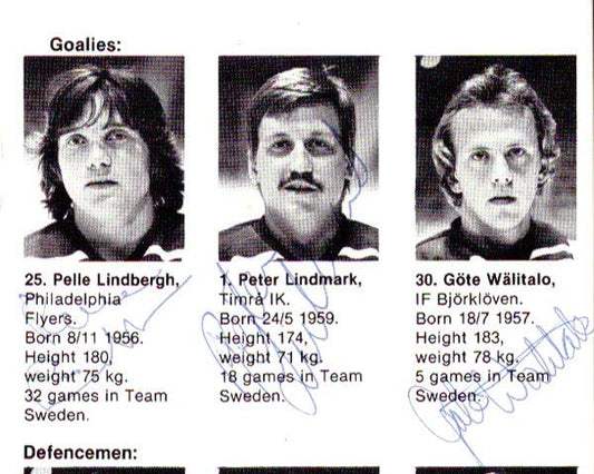 1981 Team Sweden Autographed 4x6 Program With 23 Total Signatures Including Pelle Lindbergh PSA/DNA #Z05646