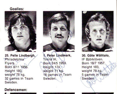 1981 Team Sweden Autographed 4x6 Program With 23 Total Signatures Including Pelle Lindbergh PSA/DNA #Z05646
