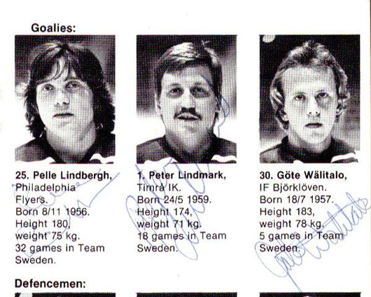 1981 Team Sweden Autographed 4x6 Program With 23 Total Signatures Including Pelle Lindbergh PSA/DNA #Z05646