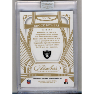 2025 Panini Flawless Football Brock Bowers #106 /10