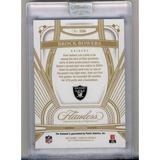 2025 Panini Flawless Football Brock Bowers #106 /10