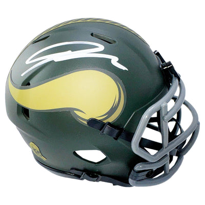 Jordan Addison Signed Minnesota Vikings Salute to Service 2025 Mini Football Helmet (JSA)