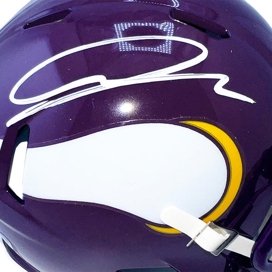 Jordan Addison Signed Minnesota Vikings Throwback 83-01 Speed Mini Football Helmet (JSA)
