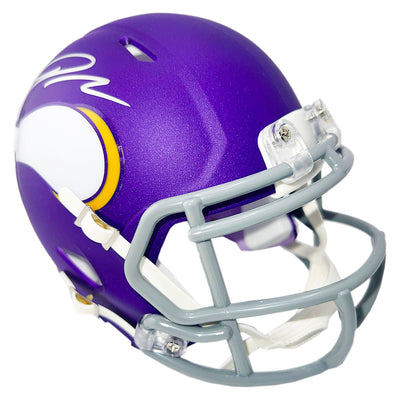 Jordan Addison Signed Minnesota Vikings Tribute Speed Mini Football Helmet (JSA)