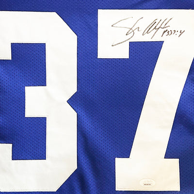 Shaun Alexander Signed Psalms Inscription Seattle Royal Blue Football Jersey (Beckett)