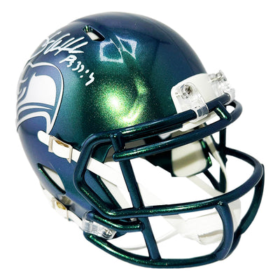 Shaun Alexander Signed Psalm Inscription Seattle Seahawks Rivalries Mini Football Helmet (Beckett)