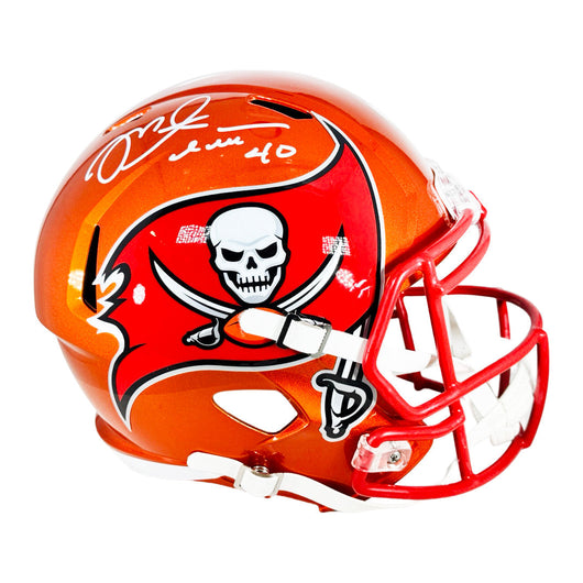 Mike Alstott Signed Tampa Bay Buccaneers Flash Full-Size Replica Football Helmet (Beckett)
