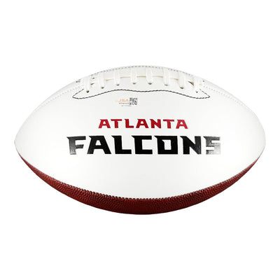 Morten Andersen Signed HOF 2017 Inscription Atlanta Falcons Official NFL Team Logo Football (JSA)
