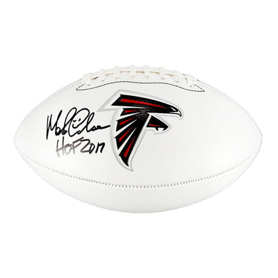 Morten Andersen Signed HOF 2017 Inscription Atlanta Falcons Official NFL Team Logo Football (JSA)