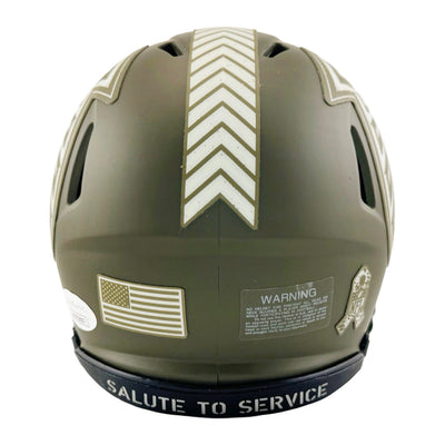 Jamal Anderson Signed Atlanta Falcons Salute to Service Mini Football Helmet (JSA)