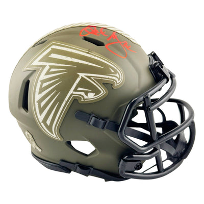 Jamal Anderson Signed Atlanta Falcons Salute to Service Mini Football Helmet (JSA)
