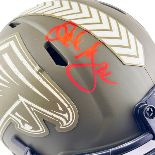 Jamal Anderson Signed Atlanta Falcons Salute to Service Mini Football Helmet (JSA)