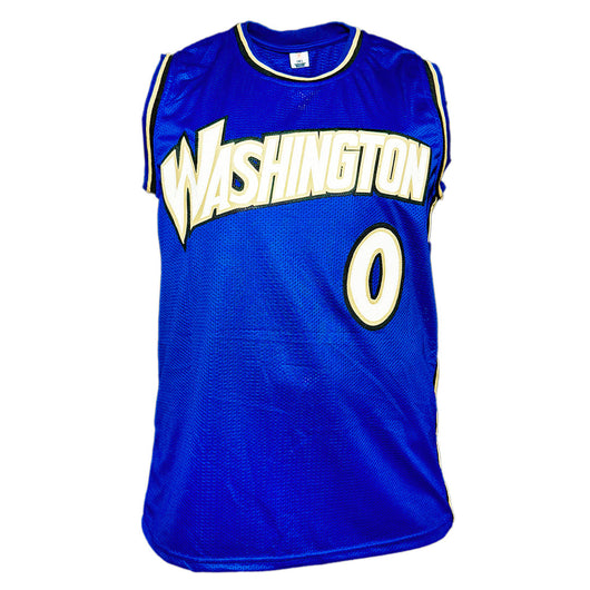 Gilbert Arenas Signed Washington Blue Basketball Jersey (Beckett)