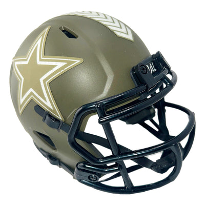 Dorance Armstrong Signed Dallas Cowboys Salute to Service Speed Mini Football Helmet (JSA)