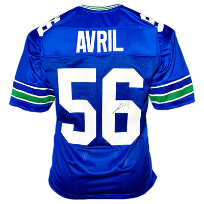 Cliff Avril Signed Seattle Royal Blue Football Jersey (JSA)
