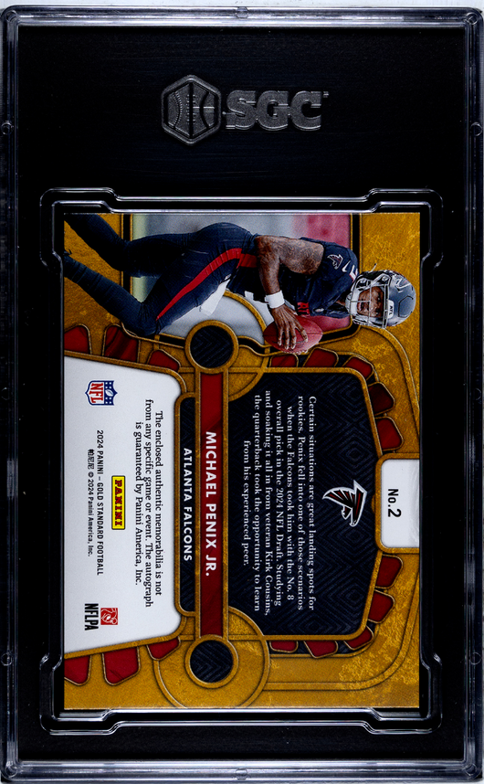 2024 Panini Gold Standard Michael Penix JR. #2 Rookie Triple Jersey Auto SGC 9