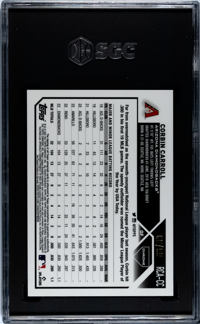2023 Topps Chrome Logofractor Corbin Carroll #RCA-CC Auto Green SGC 9.5 Auto 10