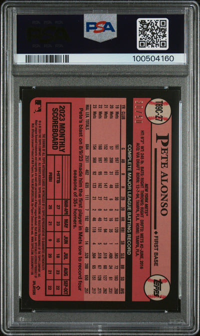 2024 Topps Silver Chrome Promo Pete Alonso #T89C27 Auto Gold Refractor PSA 10