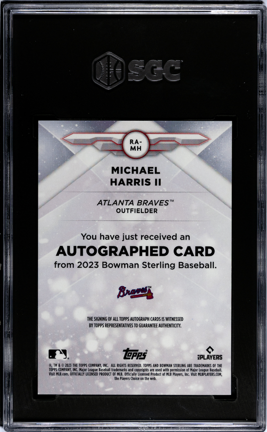2023 Bowman  Michael Harris II #RA-MH RK. Auto Silver Refractor SGC 9.5 Auto 10