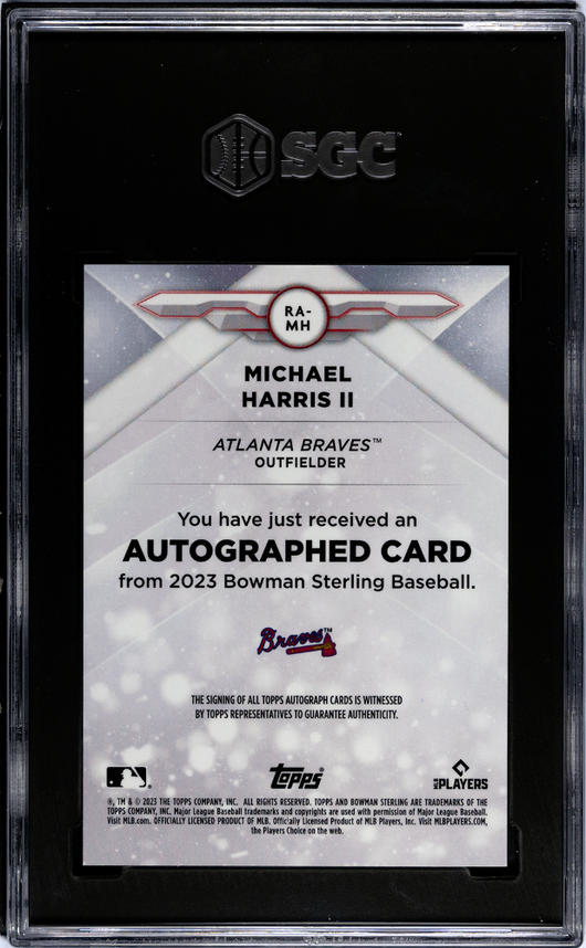 2023 Bowman  Michael Harris II #RA-MH RK. Auto Silver Refractor SGC 9.5 Auto 10