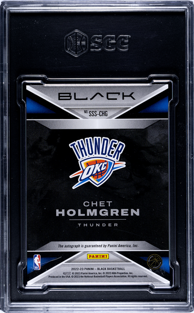 2022 Panini Black Chet Holmgren #SSS-CHG Smoke Show Sigs. Gold SGC 8.5 Auto 10