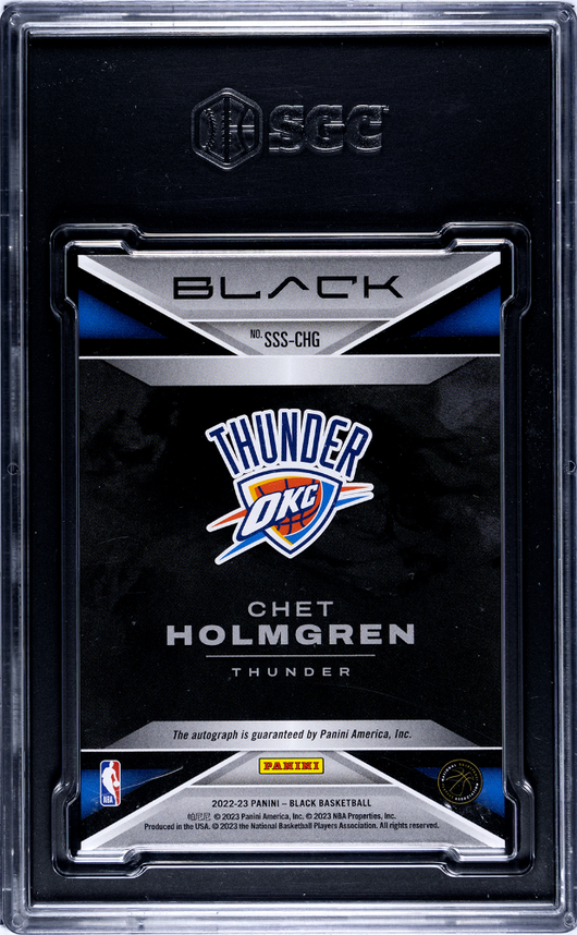 2022 Panini Black Chet Holmgren #SSS-CHG Smoke Show Sigs. Gold SGC 8.5 Auto 10
