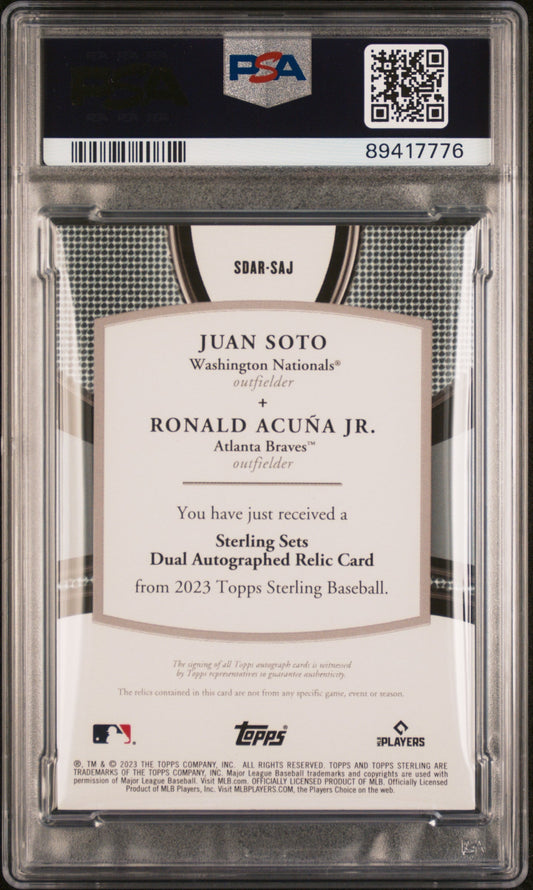 2023 Topps Sterling Sterling Sets Dual Auto Acuna JR. Soto #SDARSAJ PSA ERROR