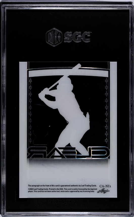 2022 Leaf Trinity Jackson Holliday #CA-NI1 Clear Silver  SGC 9 Auto 10  #/10