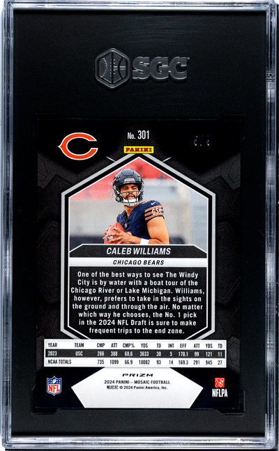 2024 Panini Mosaic Caleb Williams #301 Red Wave Prizm SGC 10