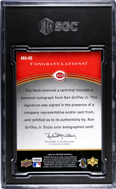 2008 Upper Deck Premier Ken Griffey JR. #AKA-KG Aka Sigs. SGC 8 #/25
